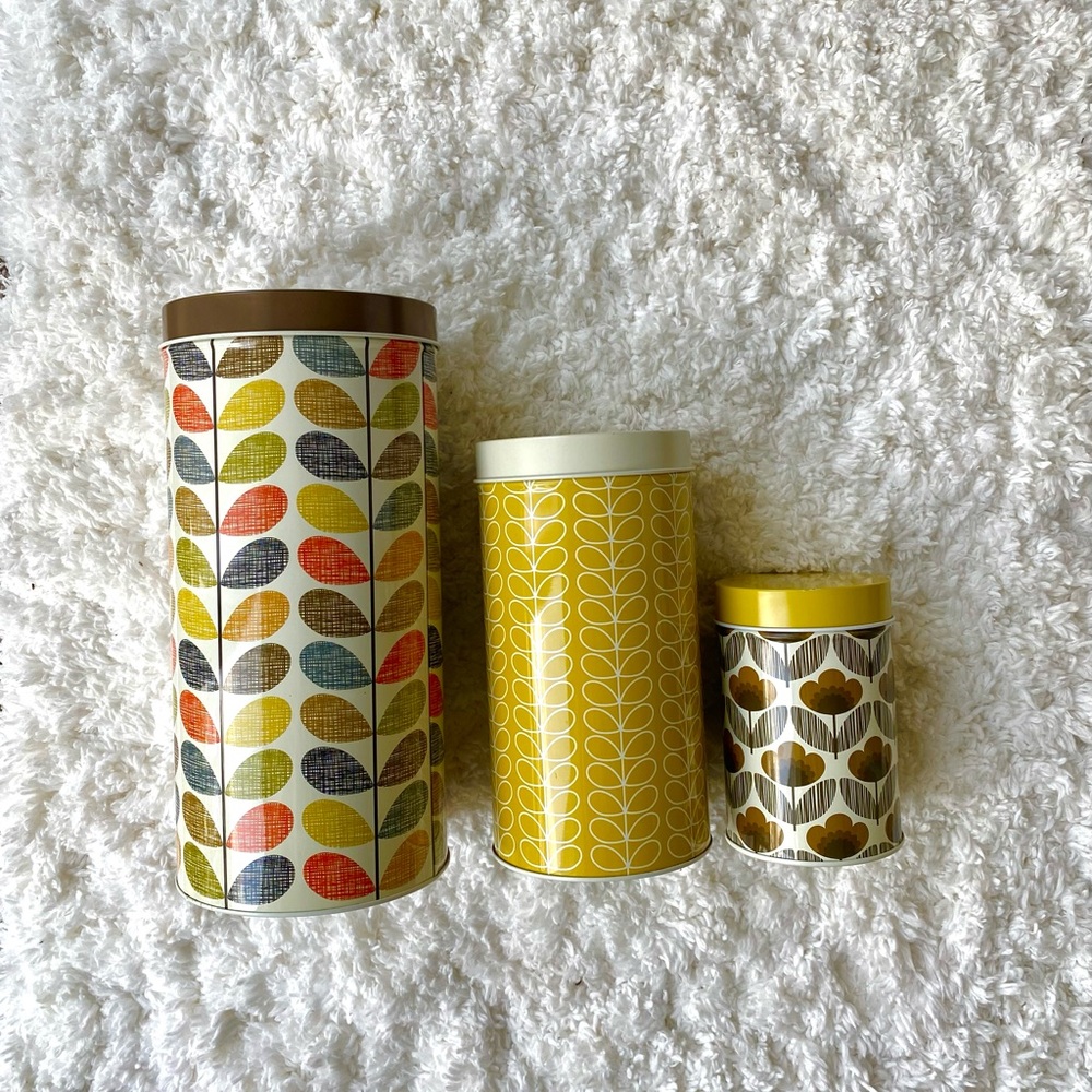ORLA KIELY HOUSE 2012 STORAGE CANISTER CONTAINERS TIN SCANDI STYLE